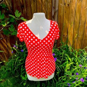 Red Polka Dot Women's Top